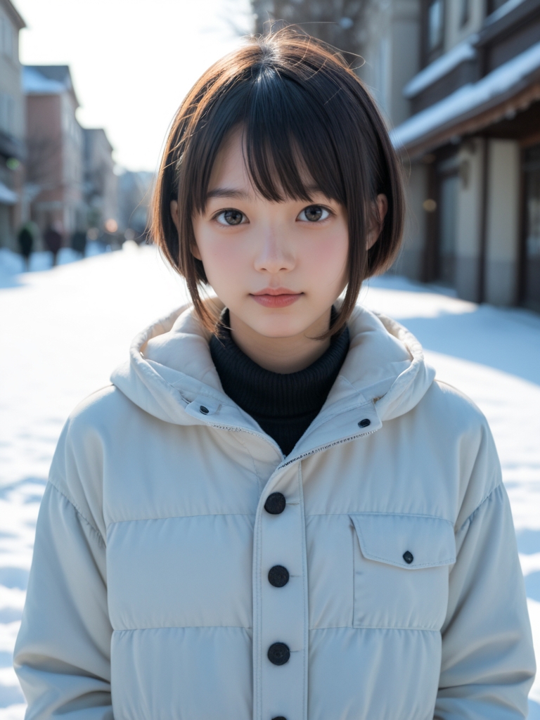 冬日暖阳下的短发少女凝望 冬日暖阳下的短发少女凝望