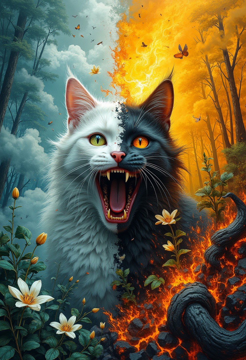 裂焰雾境中诡笑的猫神绘卷 裂焰雾境中诡笑的猫神绘卷