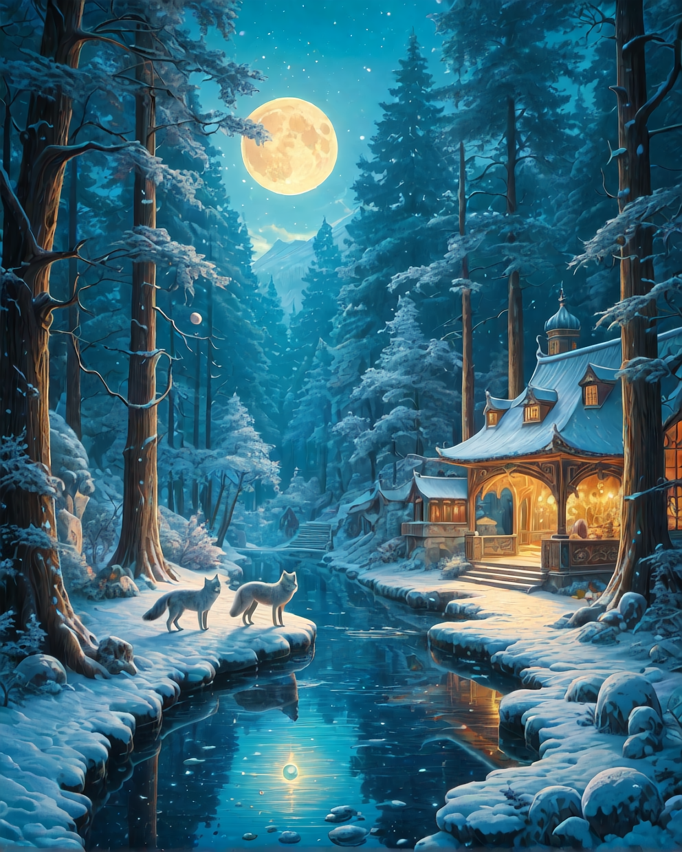 冰晶森林雪狐游,巴洛克光映动漫仙境 冰晶森林雪狐游,巴洛克光映动漫仙境