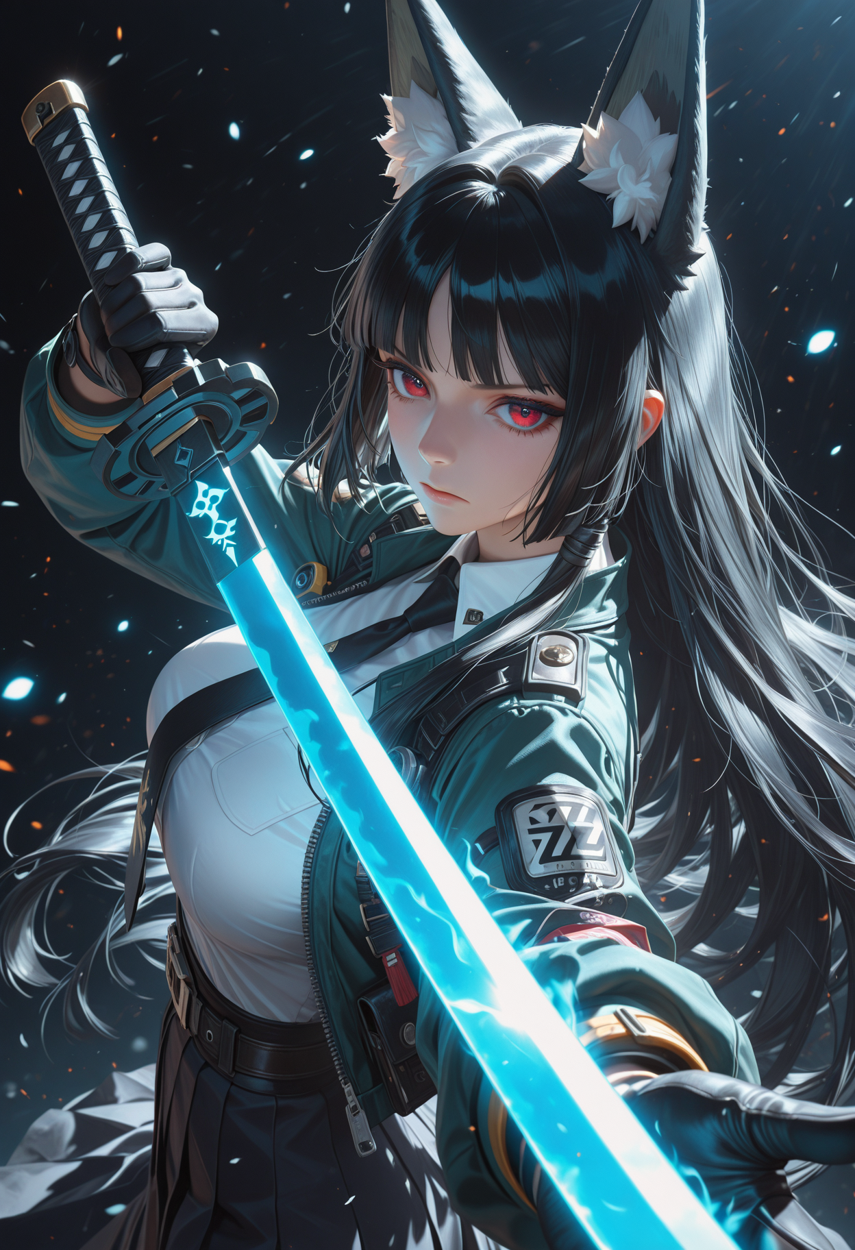 狐耳少女执光刃,暗影中凝眸肃杀 狐耳少女执光刃,暗影中凝眸肃杀